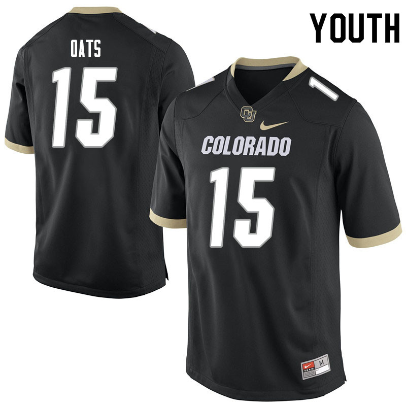 Youth #15 D.J. Oats Colorado Buffaloes College Football Jerseys Sale-Black - Click Image to Close